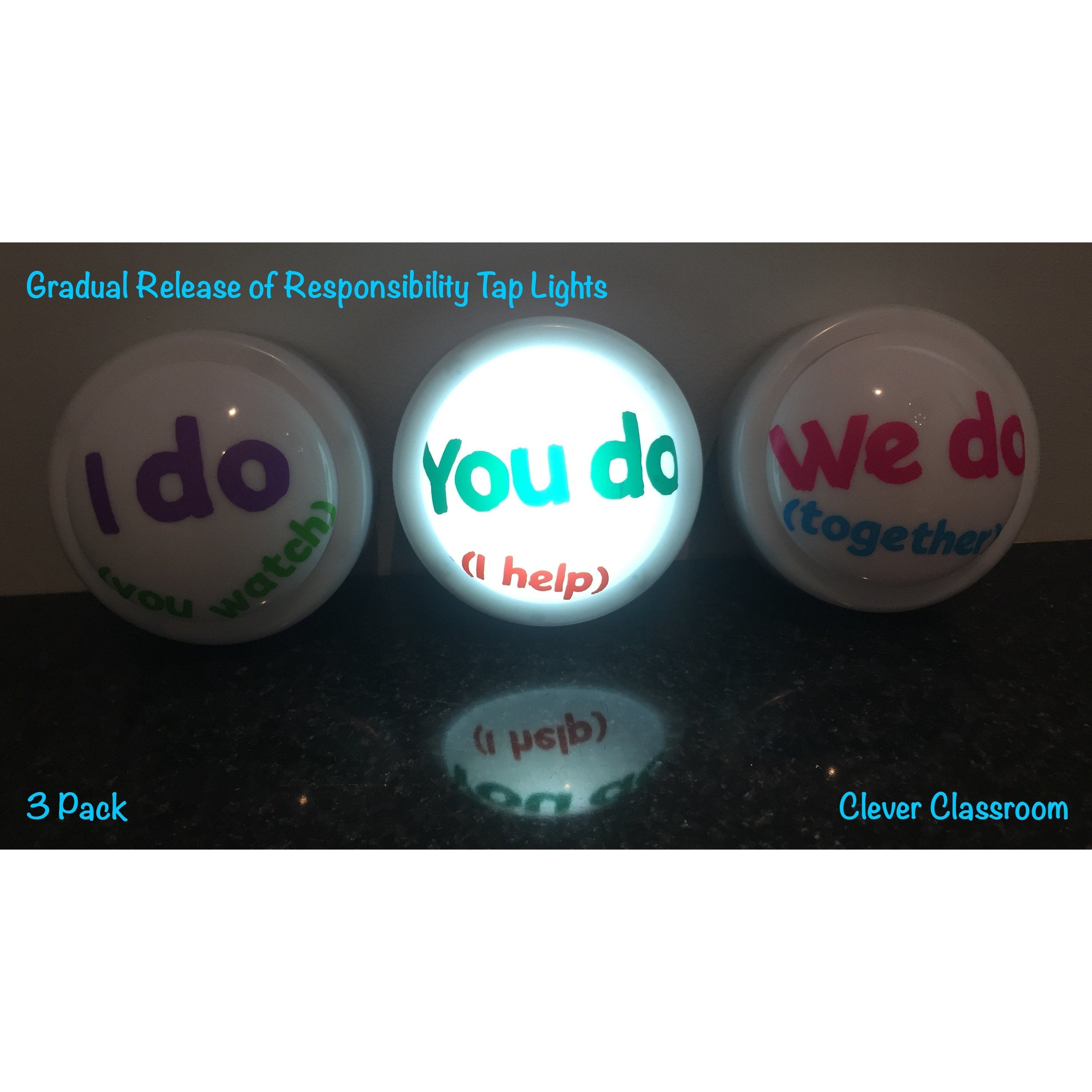 cleverclassroom-net-au - Gradual Release of Responsibility (GRR) - Tap / Touch / Push Lights -  for classroom use. - Tap Lights