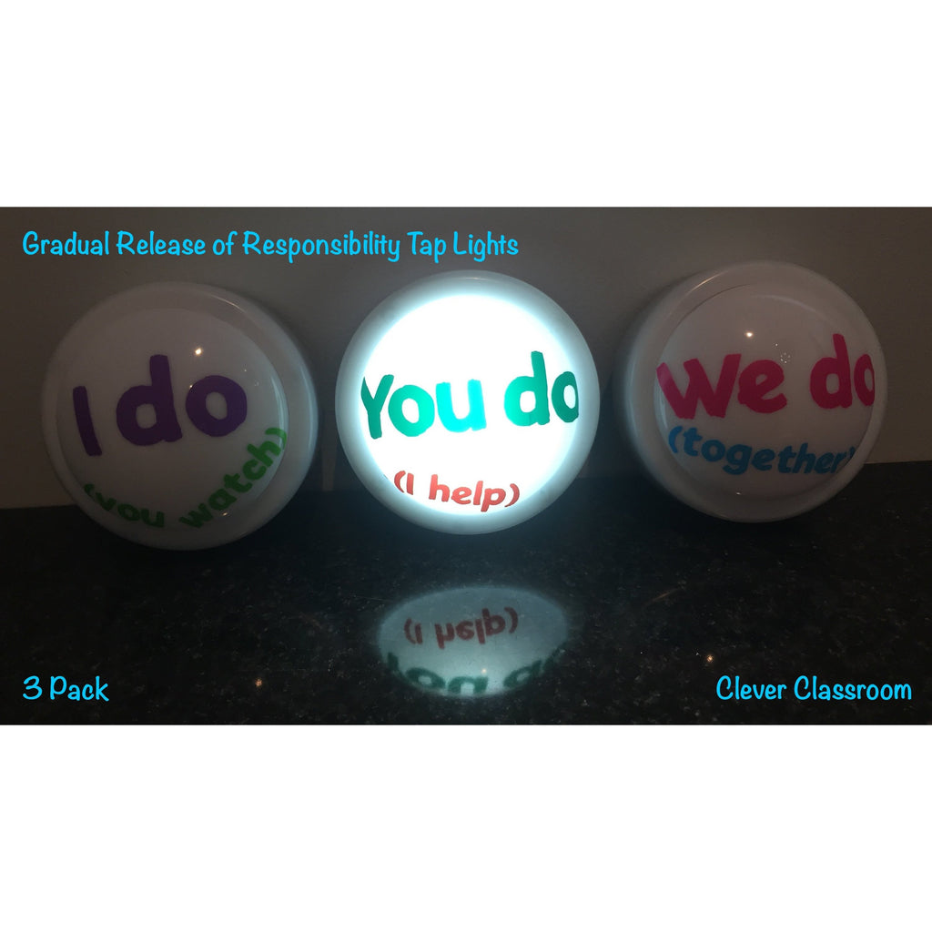 cleverclassroom-net-au - Gradual Release of Responsibility (GRR) - Tap / Touch / Push Lights -  for classroom use. - Tap Lights