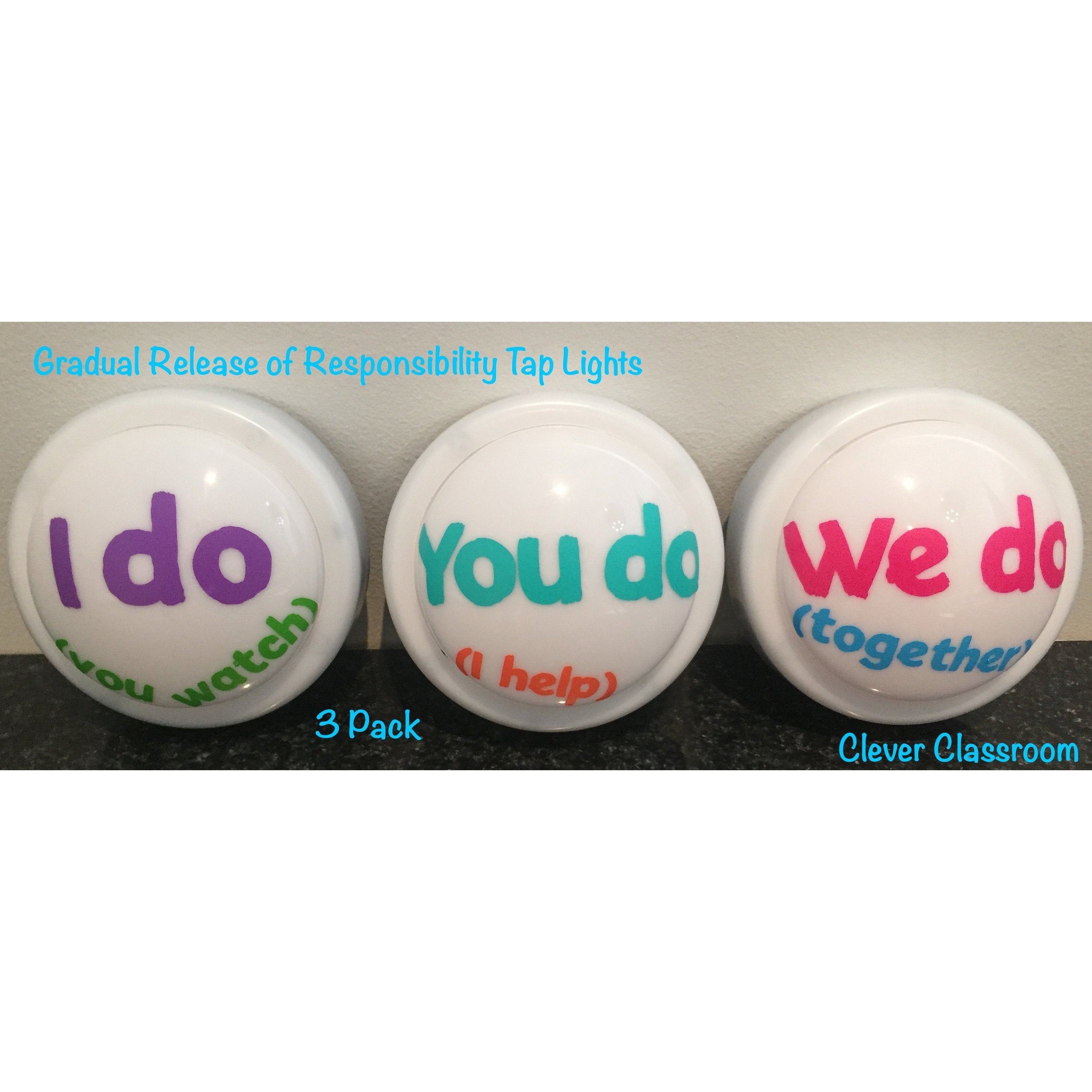 cleverclassroom-net-au - Gradual Release of Responsibility (GRR) - Tap / Touch / Push Lights -  for classroom use. - Tap Lights