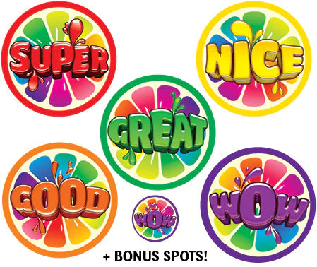 Wheat Gummy Words Tutti Frutti Scratch n Sniff Stickers - 84 stickers per pack