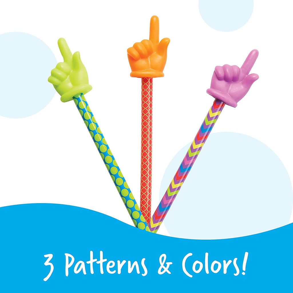 Deep Sky Blue 3 Pack Coloured Patterned Classroom Hand Pointers