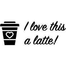 Gray I love this a latte! Teacher Stamp - Rectangle 18 x 54mm