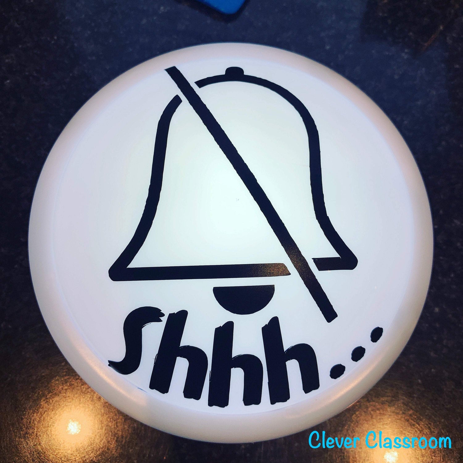 cleverclassroom-net-au - LARGE Silent symbol and &quot;Shhh...&quot; - Tap / Touch / Push Lights - 140mm / 5.5inch diameter - Tap Lights