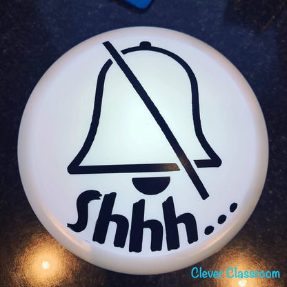 cleverclassroom-net-au - LARGE Silent symbol and &quot;Shhh...&quot; - Tap / Touch / Push Lights - 140mm / 5.5inch diameter - Tap Lights