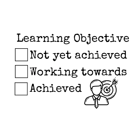 Black Learning Objective Teacher Stamp - Rectangle 43 x 67mm