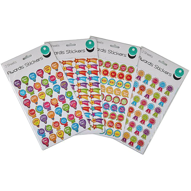 Light Gray Light &amp; Globe Metallic award Stickers - 2 sheets 84 Stickers motivation good job