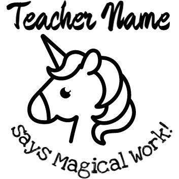 Black Magical Work Teacher Stamp Self-inking 30mm round