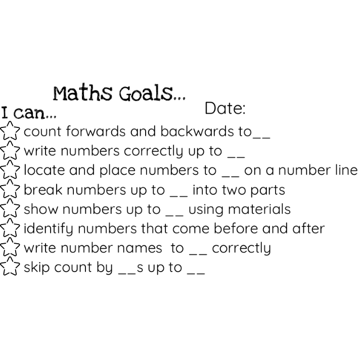 Light Gray Maths Goals Checklist Stamp - You remembered to Teacher Stamp - Rectangle 43 x 67mm