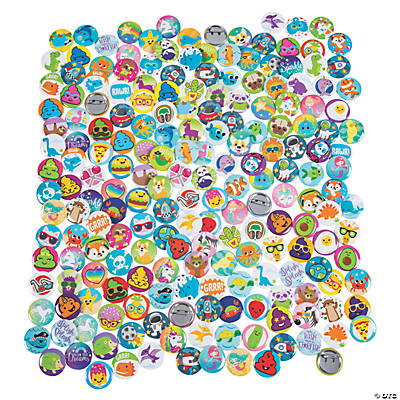 Steel Blue 50 Mini assorted fun badges range of designs