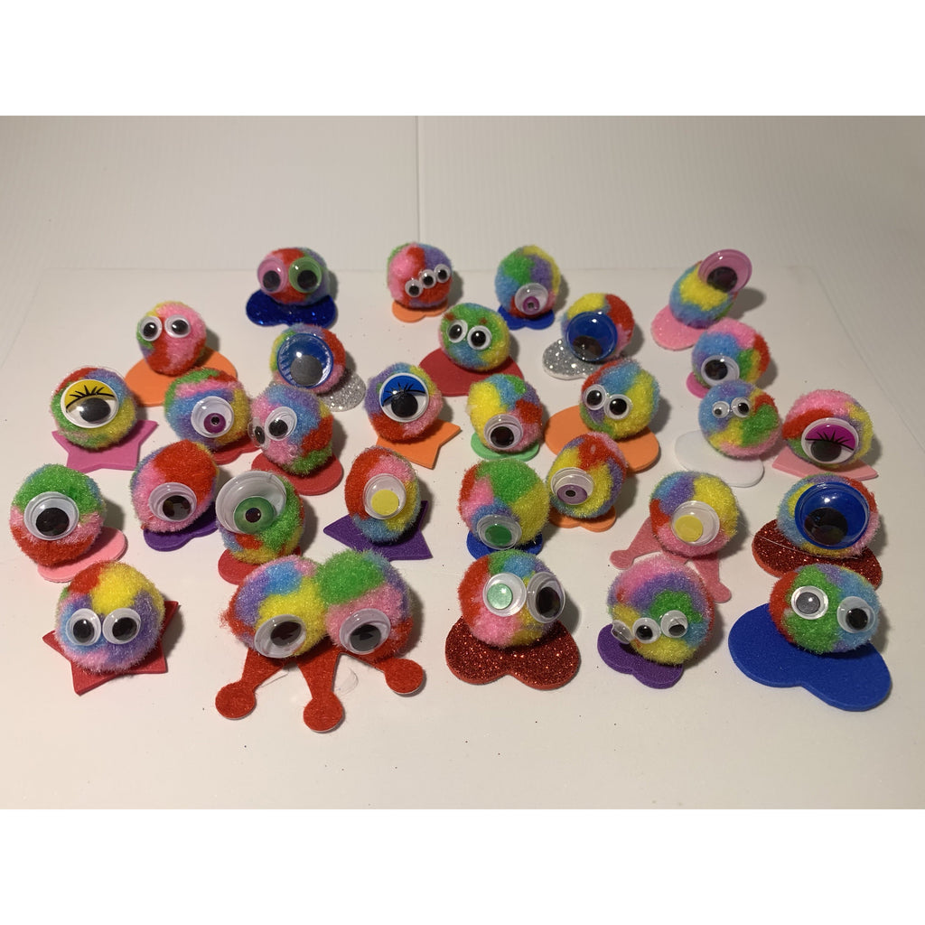 Mixed colours Classroom Quiet Critters - pompom creatures to use for classroom behaviour - Clever Classroom