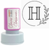 White Smoke Monogram  Personalised Stamp Self-inking 30mm round