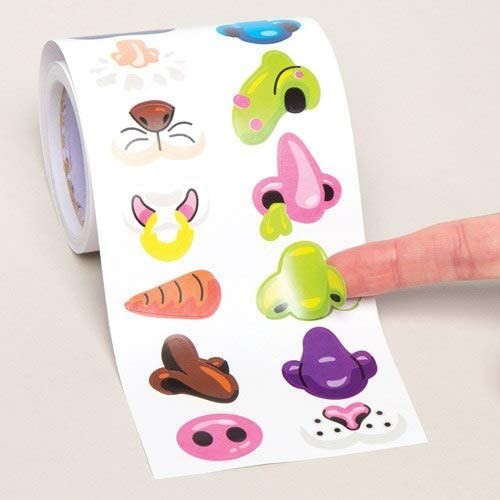Antique White Nose Stickers 400 pcs on a roll - mouth, eyes, eyebrows, nose colour