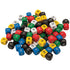 Dark Salmon Numerals Dice 16mm coloured dice 6 sided bright colours 100 dice in a jar.