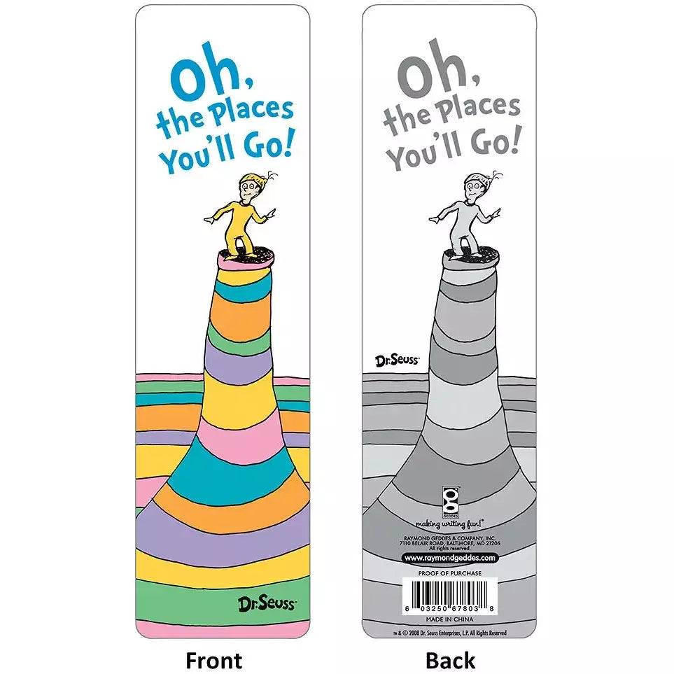 Gray Bookmarks Dr Seuss "Oh the Place You'll Go!"  Motivational Book Marks