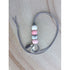 Pale Pink and Grey Marble and White Polymer Clay Lanyard - with Tassel and key ring - Clever Classroom