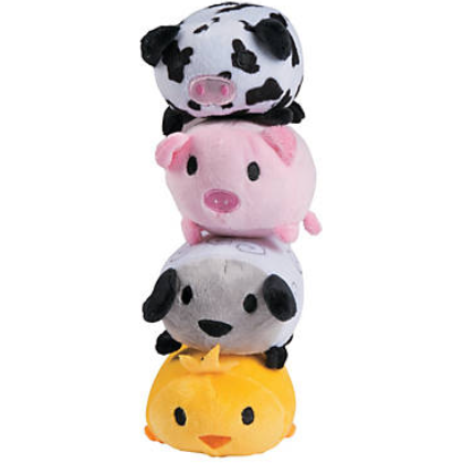 Gray Plush Toy Roly-Poly Farm Animals 10cm