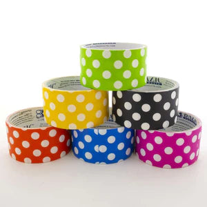 Light Gray NEW!! Bright Polka Dot 6 Rolls Duct Tape 48mm x 4500mm in stock - fast dispatch - craft tape