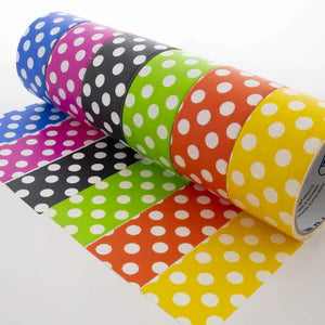 Light Gray NEW!! Bright Polka Dot 6 Rolls Duct Tape 48mm x 4500mm in stock - fast dispatch - craft tape