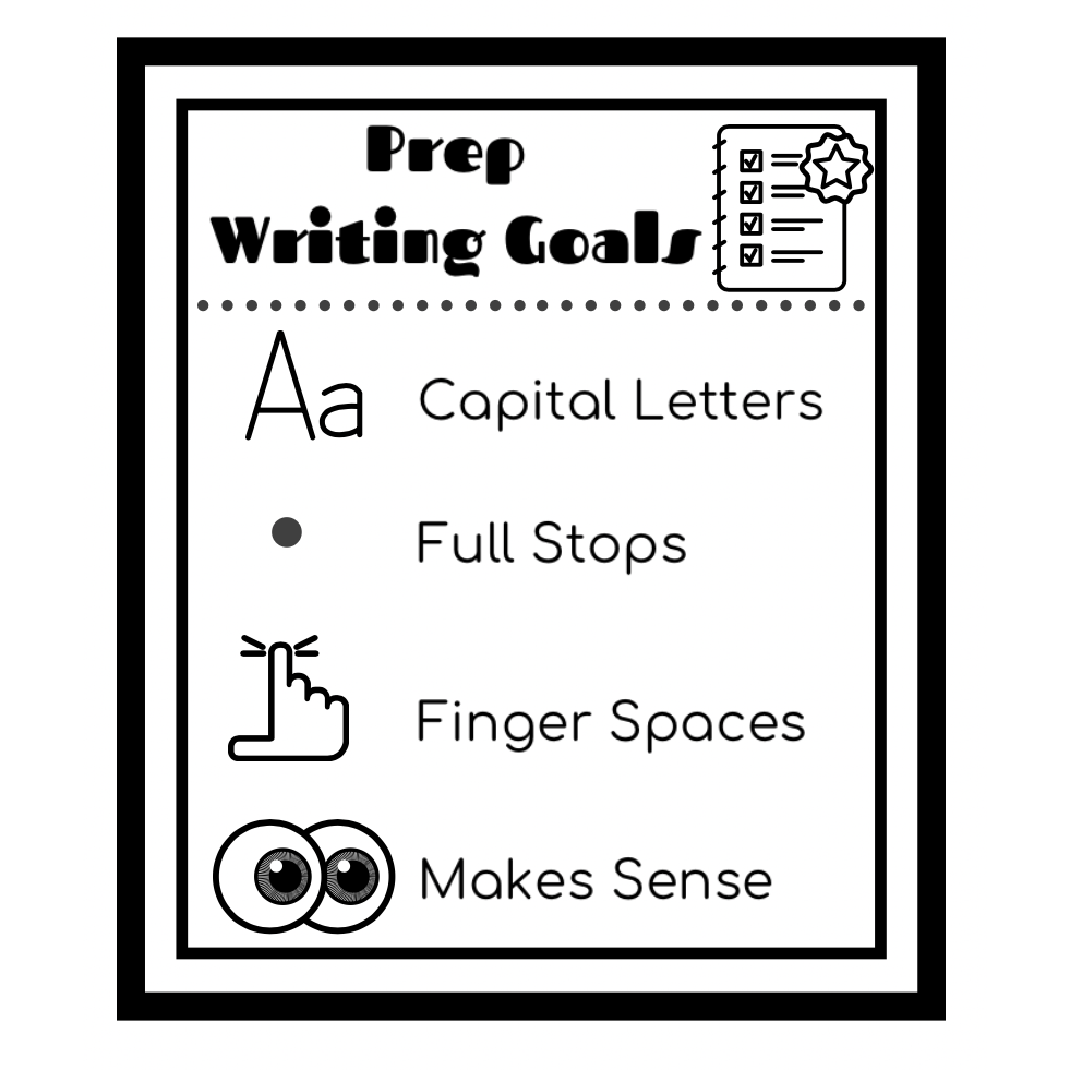 Gray Prep Writing Goals Stamp 43 x 67mm Rectangle