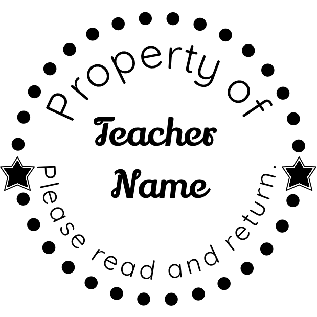 Gray Property of... PersonalisedTeacher Stamp Self-inking 30mm round