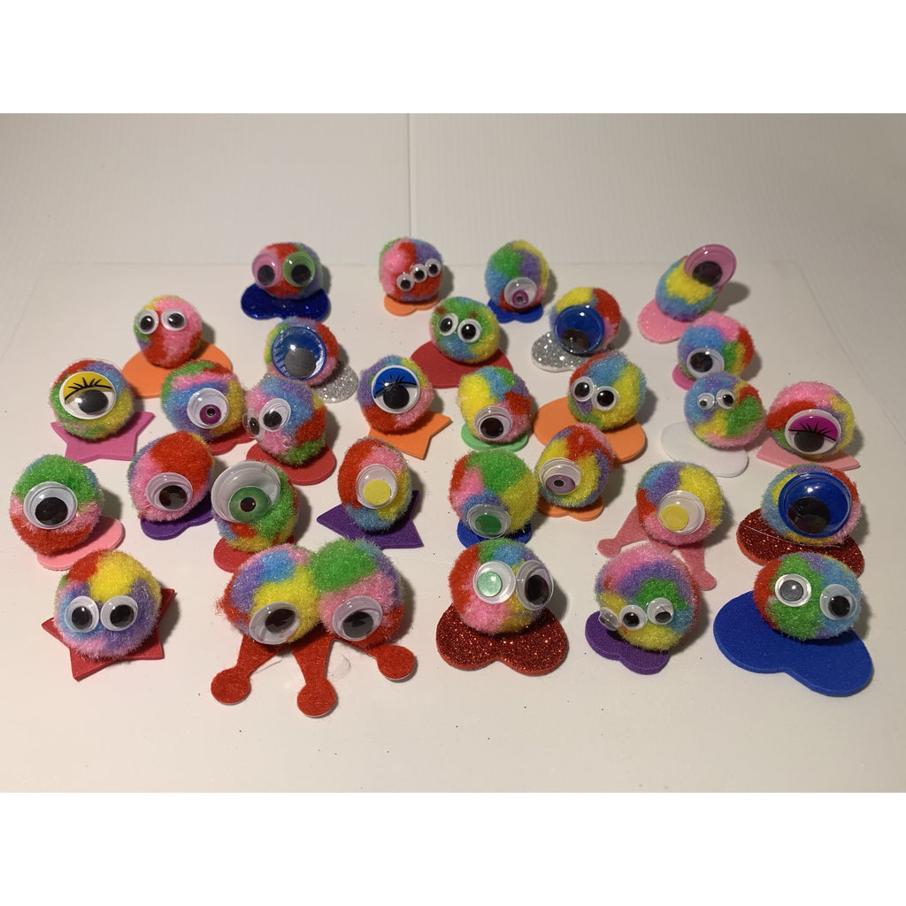 Rainbow Colours Classroom Quiet Rainbow Critters - pompom creatures to use for classroom behaviour - Clever Classroom