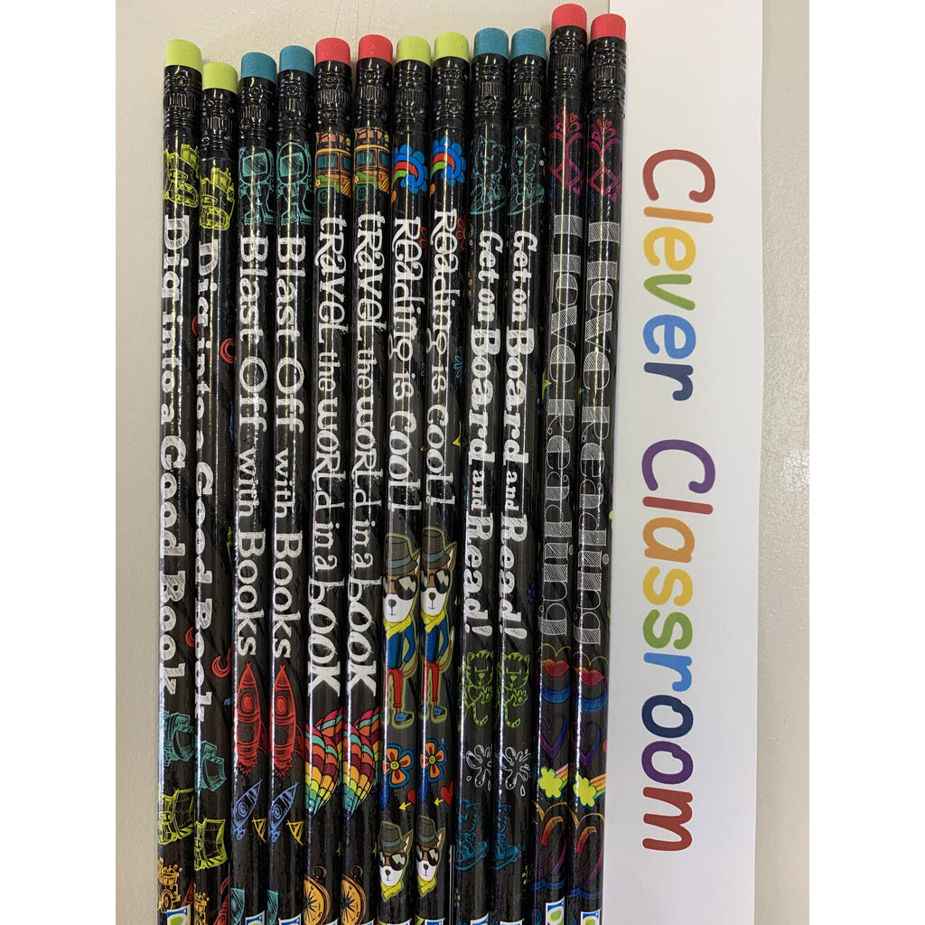 cleverclassroom-net-au - Reading Pencils -  Motivational Pencils Bright Colours Classroom teacher resource - Toys & Incentives