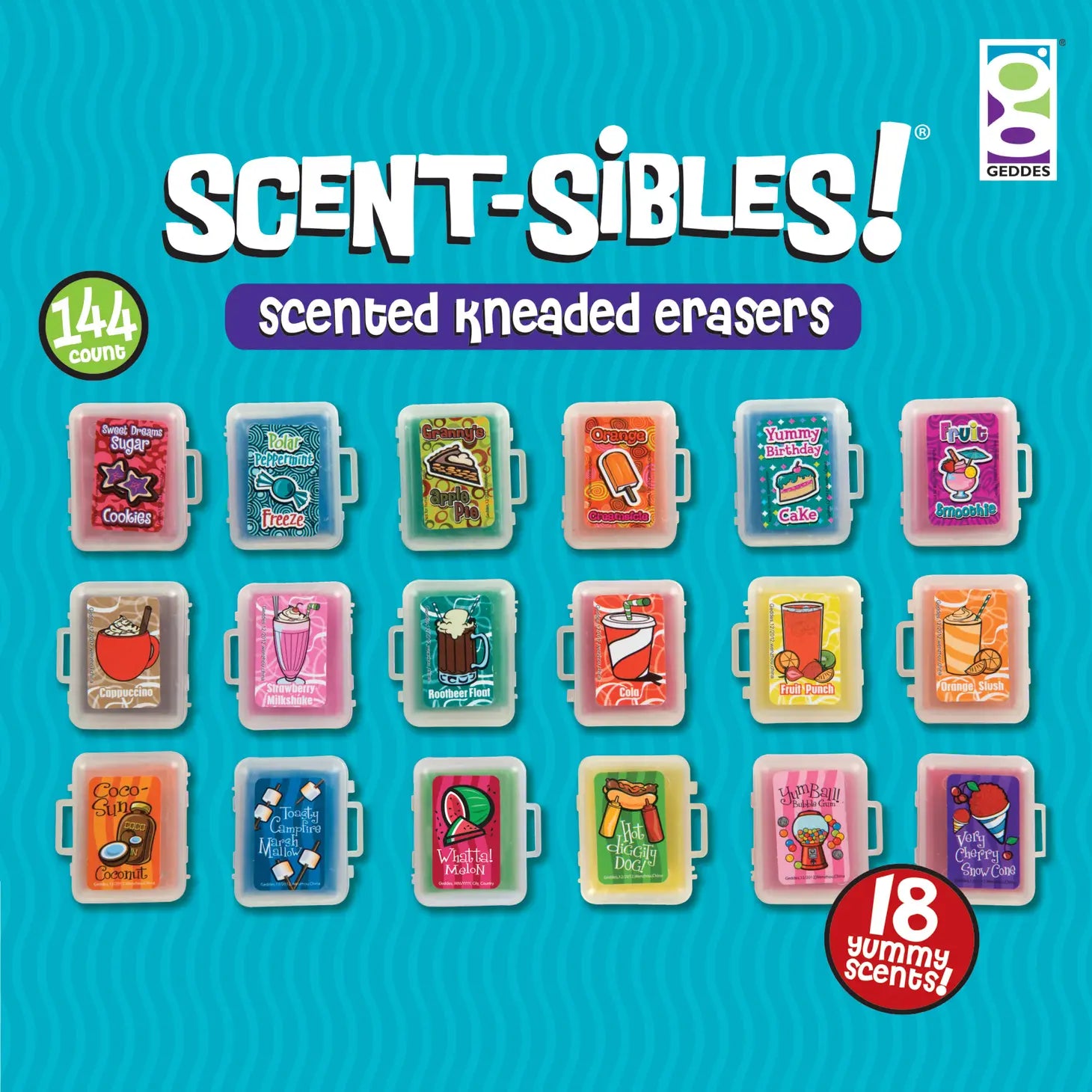 Tan NEW!! 18 Pack Scent-sibles Scented Kneaded Erasers