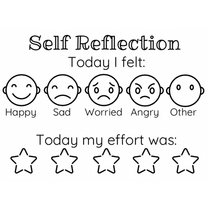 Black Self Reflection for Student - Teacher Stamp - 43 x 67mm Rectangle