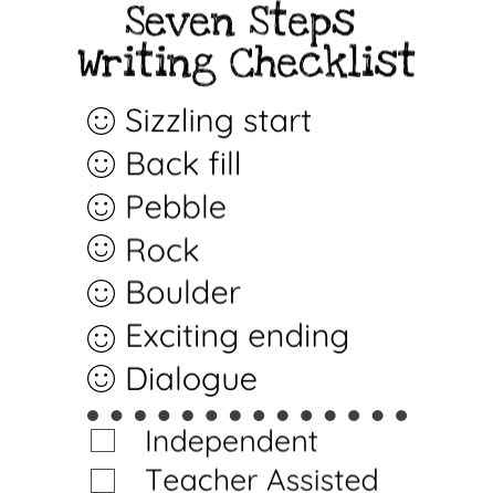 Light Gray Seven Steps Writing Checklist Stamp - 43 x 67mm Rectangle