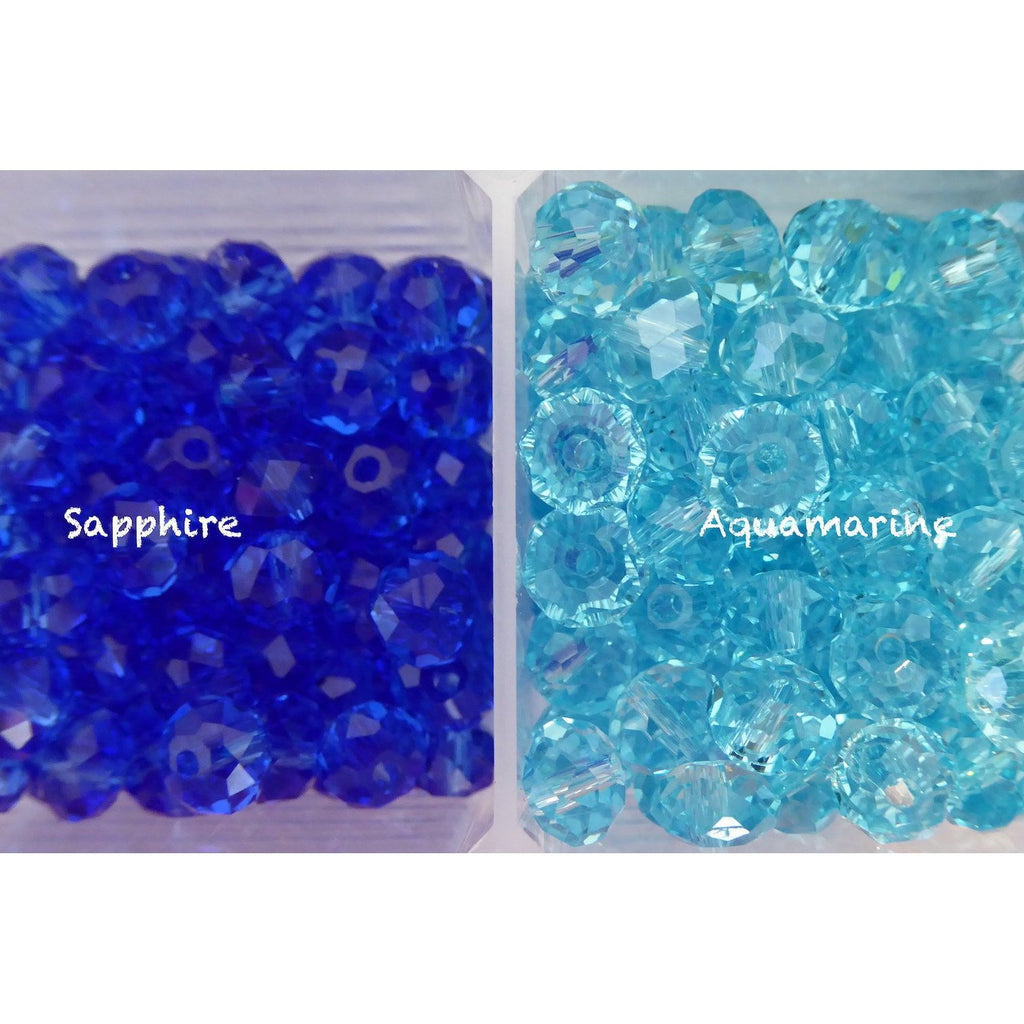 Shades of Blue Swarovski Crystal Lanyard - Full Length Lanyard - Clever Classroom