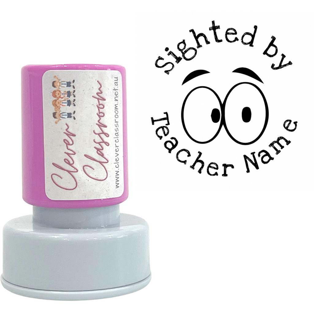 Gray Sighted by..... Teacher Stamp Self-inking 30mm round