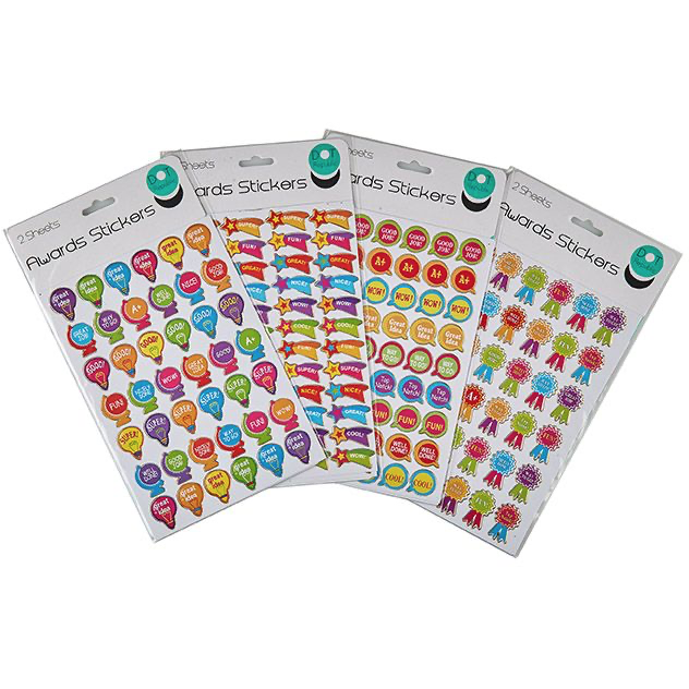 Light Gray Speech Bubble Metallic award Stickers -2 sheets 108 Stickers motivation good job