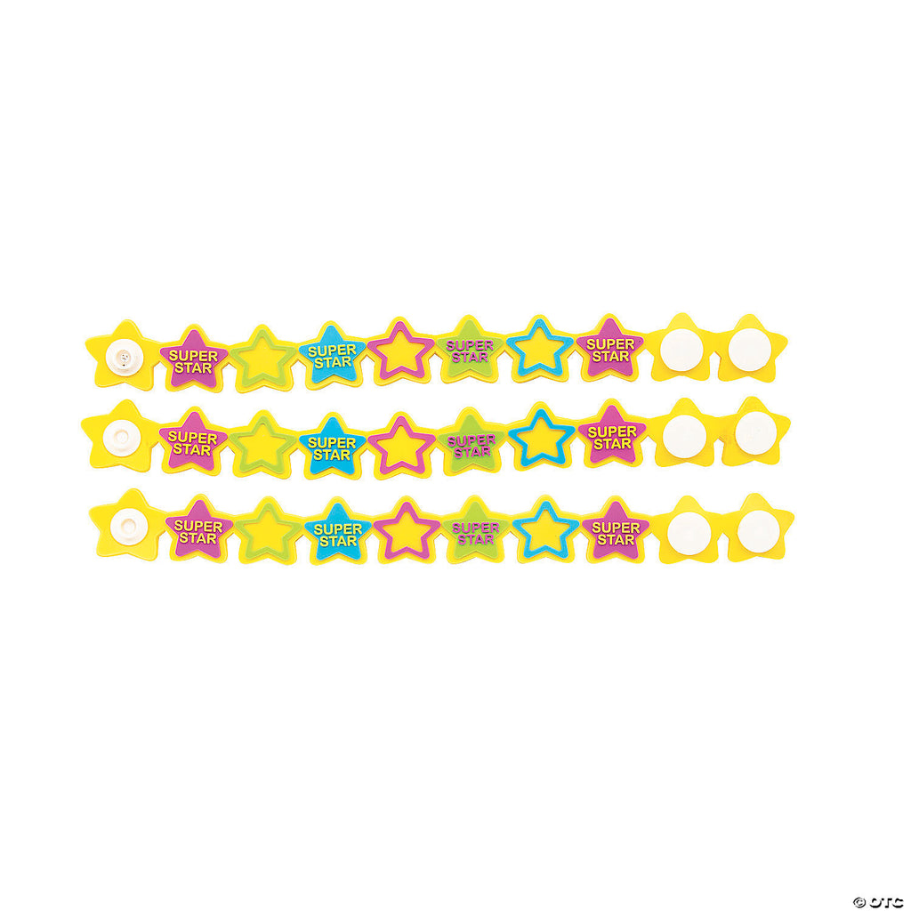 Gold 12 Pack Super Star Incentive Bracelets