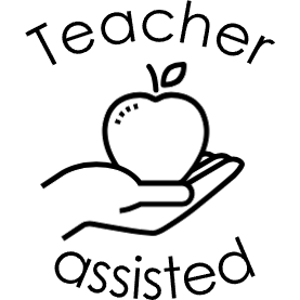 Black Teacher assisted Apple Teacher Stamp Self-inking 20mm round