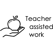Black Teacher assisted work Teacher Stamp - Rectangle 18 x 54mm