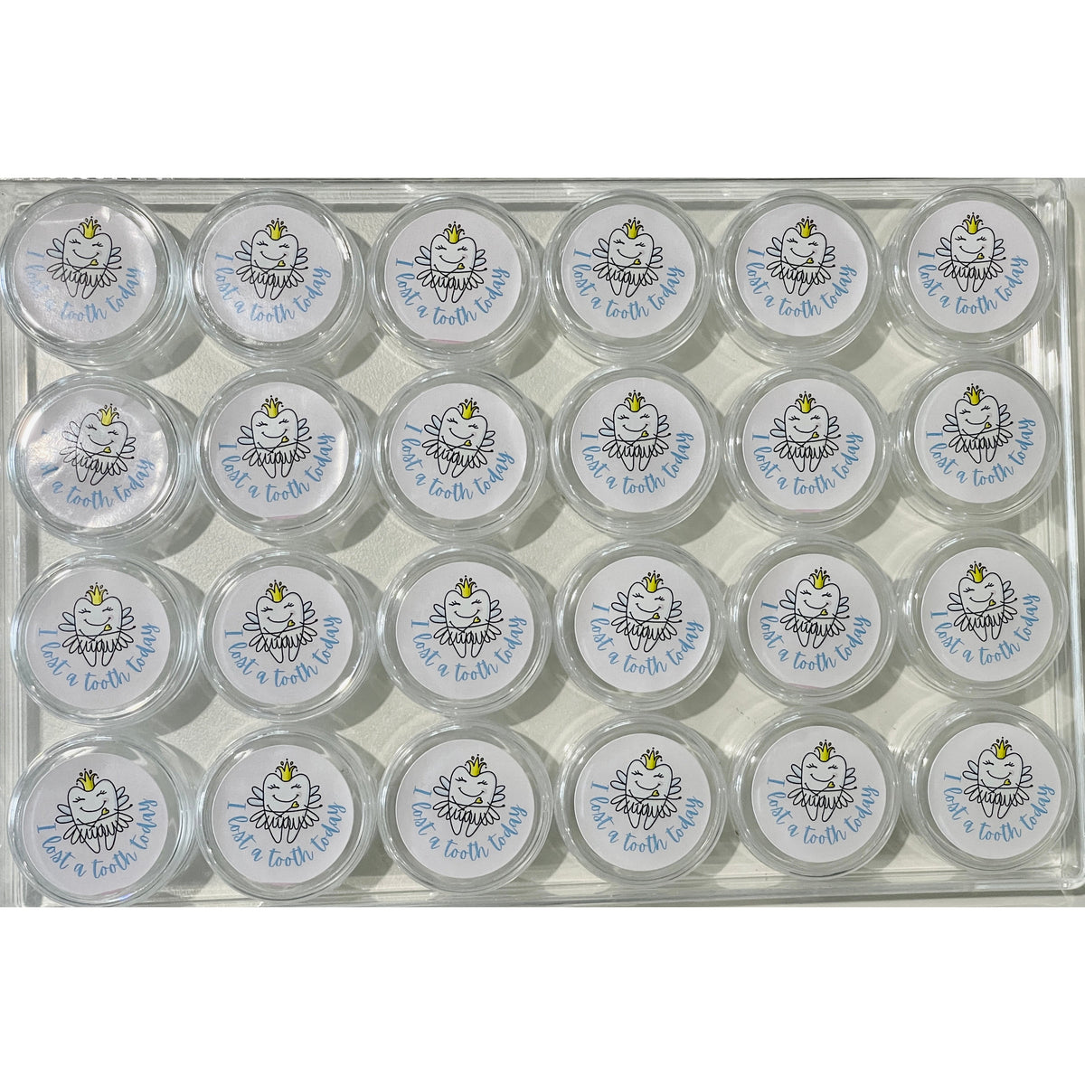 Gray Calm Tooth Fairy  "I lost a tooth today" take home containers 24 set