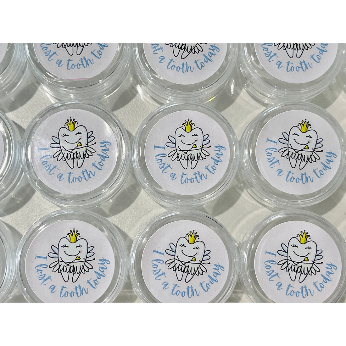 Gray Calm Tooth Fairy  &quot;I lost a tooth today&quot; take home containers 24 set