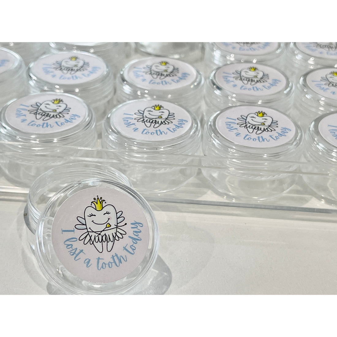 Gray Calm Tooth Fairy  &quot;I lost a tooth today&quot; take home containers 24 set