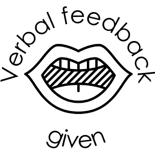 Gray Verbal feedback give (mouth) Teacher Stamp Self-inking 20mm round