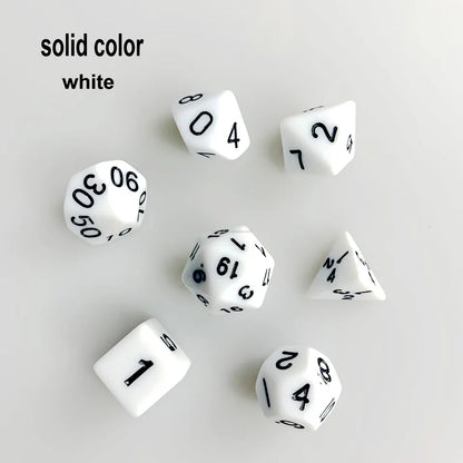 Multi-sided set of Dice - Pack of 7 dice 4-20 sided
