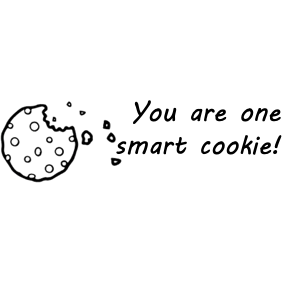 Black You are one smart cookie! Teacher Stamp - Rectangle 18 x 54mm